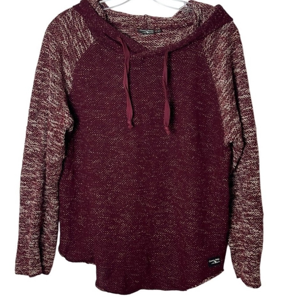 Country Feeling J-Bay Africa Hoodie Women Burgundy Marled Pullover Fall Cozy 12